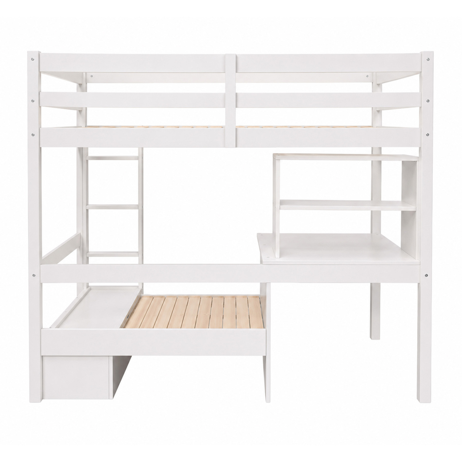 Auren Convertible Single Bunk Bed with Desk & Mattress