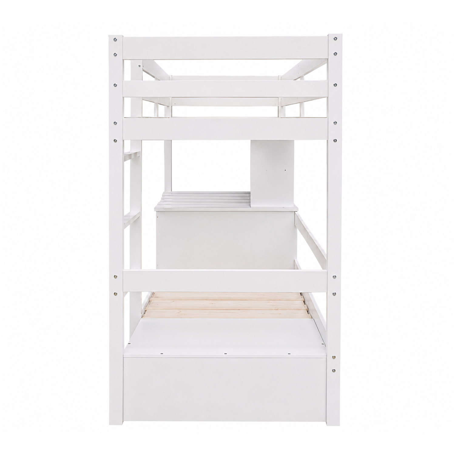 Auren Convertible Single Bunk Bed with Desk & Mattress