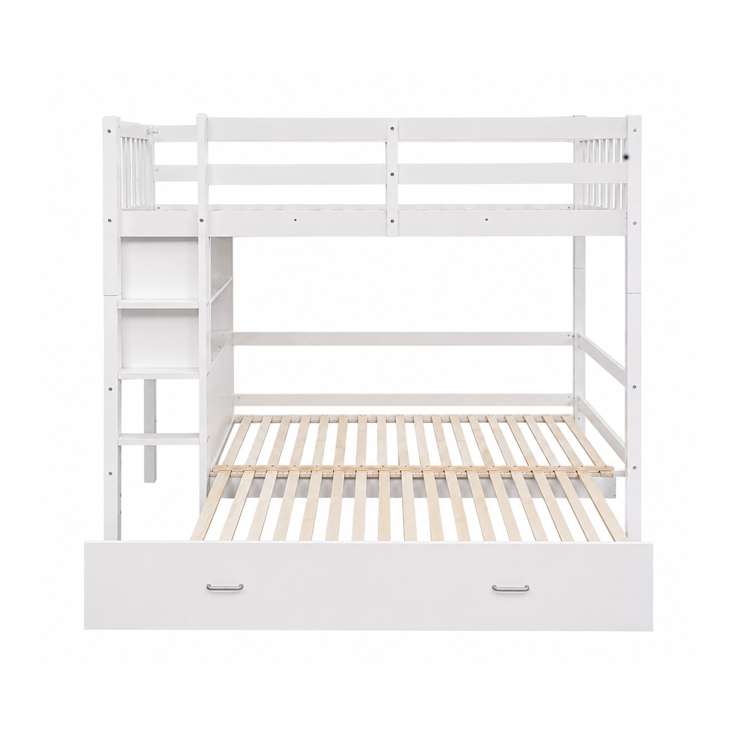 Solenne Convertible Single Over Double Bunk Bed with Desk & Mattress