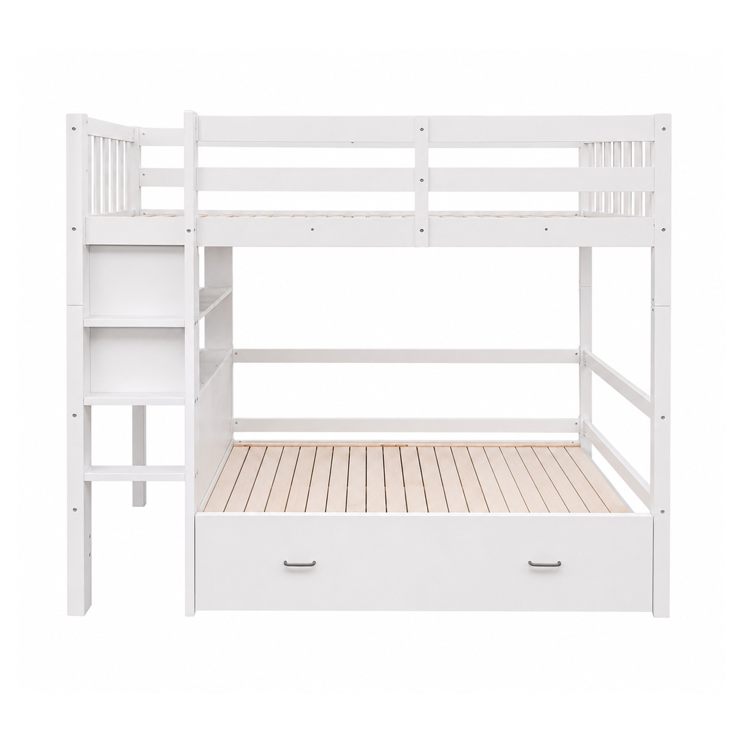 Solenne Convertible Single Over Double Bunk Bed with Desk & Mattress
