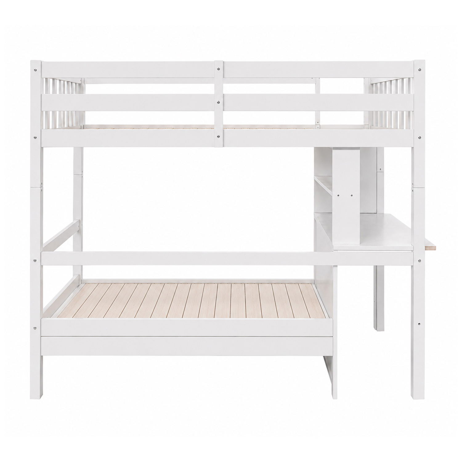 Solenne Convertible Single Over Double Bunk Bed with Desk & Mattress