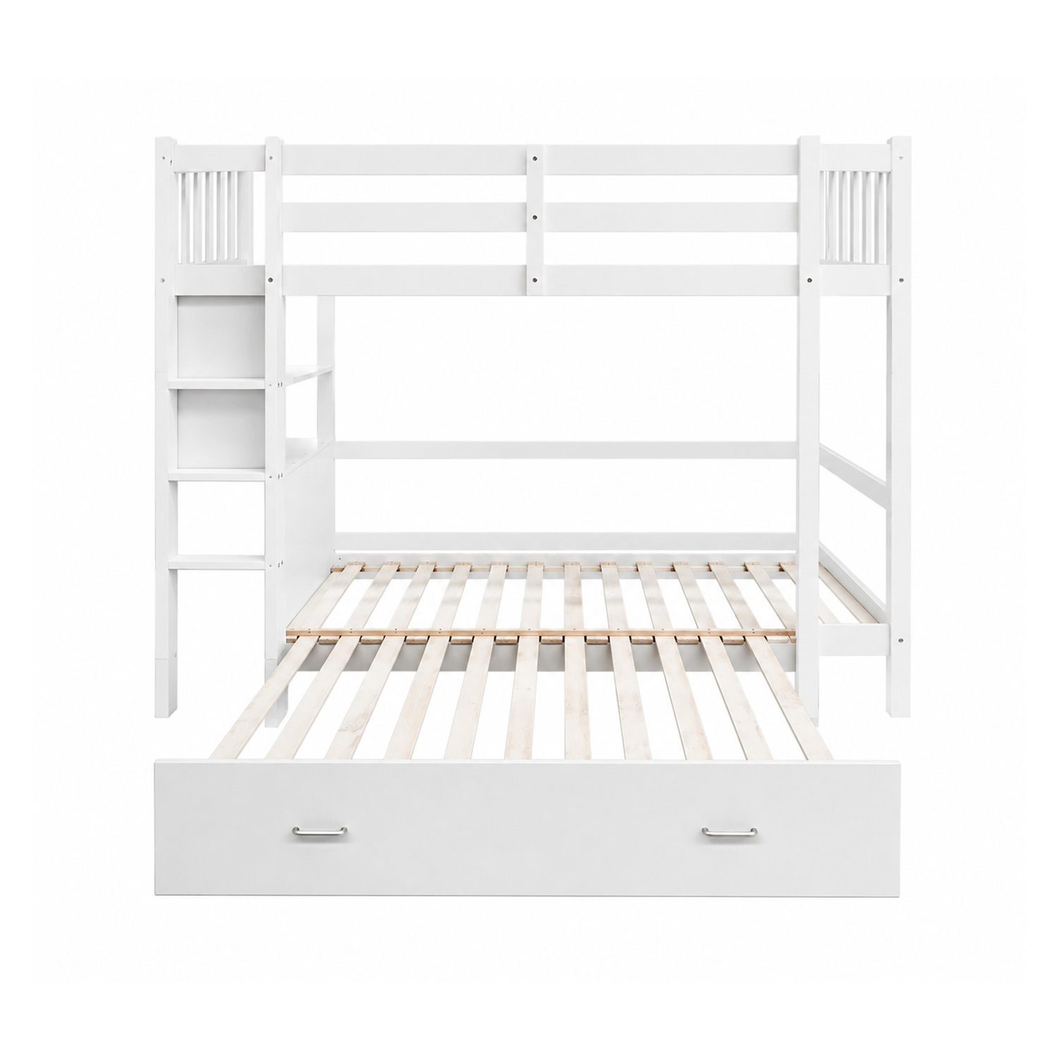 Solenne Convertible Single Over Double Bunk Bed with Desk & Mattress