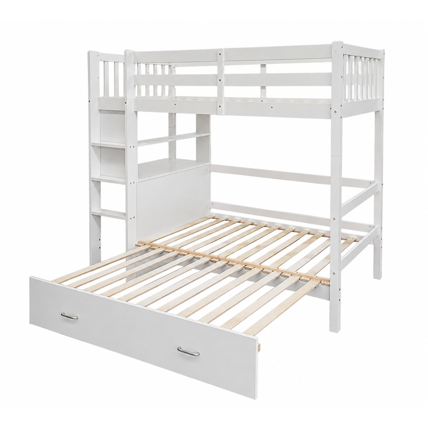 Solenne Convertible Single Over Double Bunk Bed with Desk & Mattress