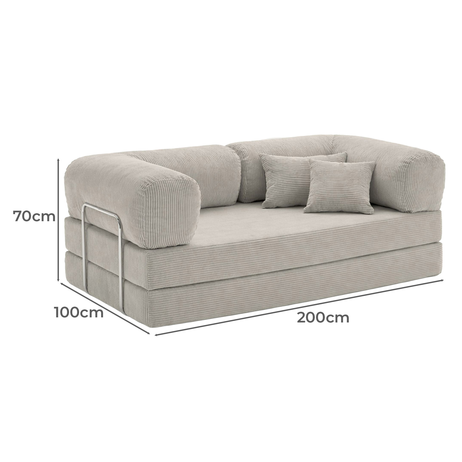 Kiran 3 Seater Double Corduroy Compressed Sofa Bed