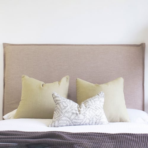 Almond Grace Upholstered Headboard with Slipcover