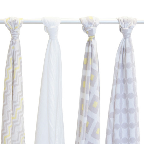 2 Piece Lemon Twist Organic Bamboo Muslin Wraps