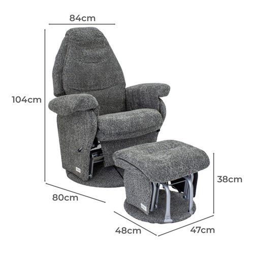 2 Piece Vogue Boucle Glider Chair & Ottoman Set