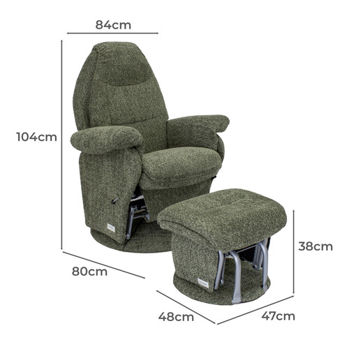 2 Piece Vogue Boucle Glider Chair & Ottoman Set