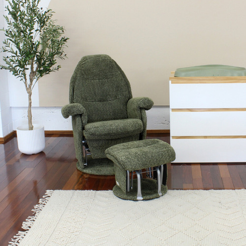 2 Piece Vogue Boucle Glider Chair & Ottoman Set