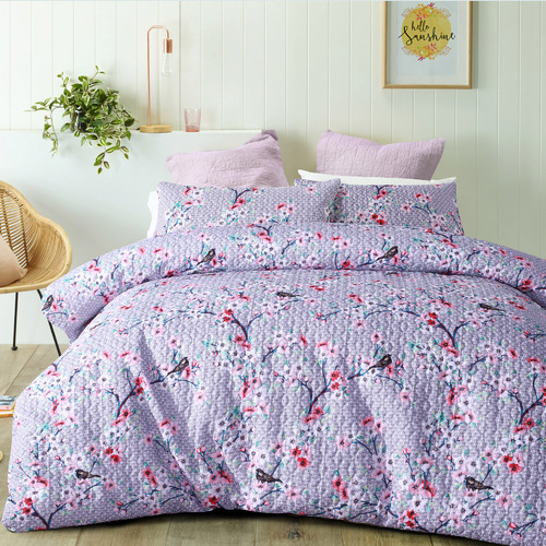 Quilted Cherry Blossom Quilt Cover Set Temple Webster
