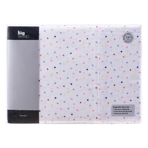 Polka Printed Microfibre Sheet Set