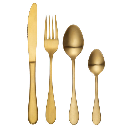 16 Piece Tablekraft Gold Soho Stainless Steel Cutlery Set