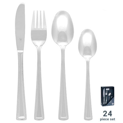 24 Piece Tablekraft Sorrento Stainless Steel Cutlery Set
