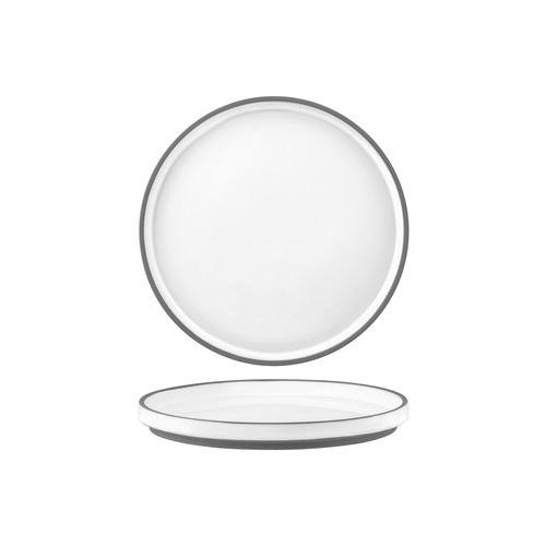 White Urban Muse 21cm Rimmed Plate
