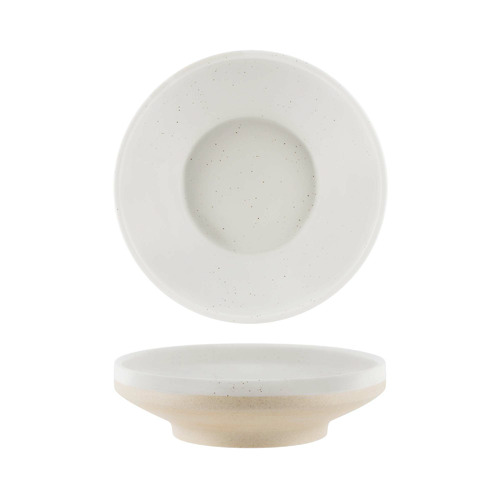 White Pebble Soho 23cm Round Footed Bowl