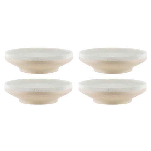 White Pebble Soho 23cm Footed Pasta Bowls