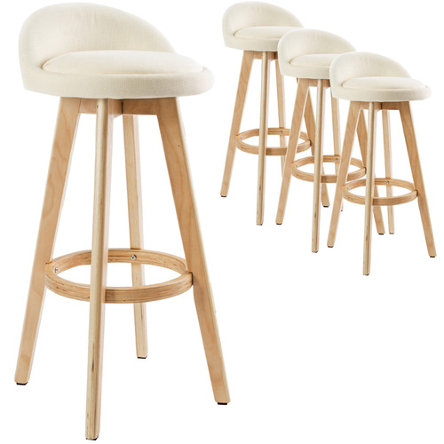 Home Ready 72cm Sunnie Upholstered, Tufted Bar Stools Set Of 4