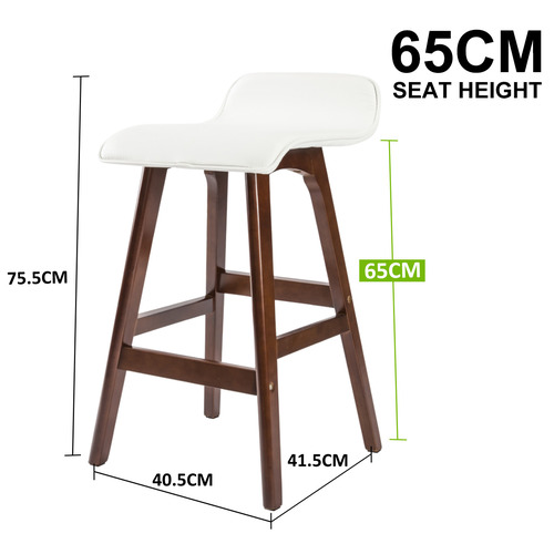 White 65cm Ivana Faux Leather Barstools