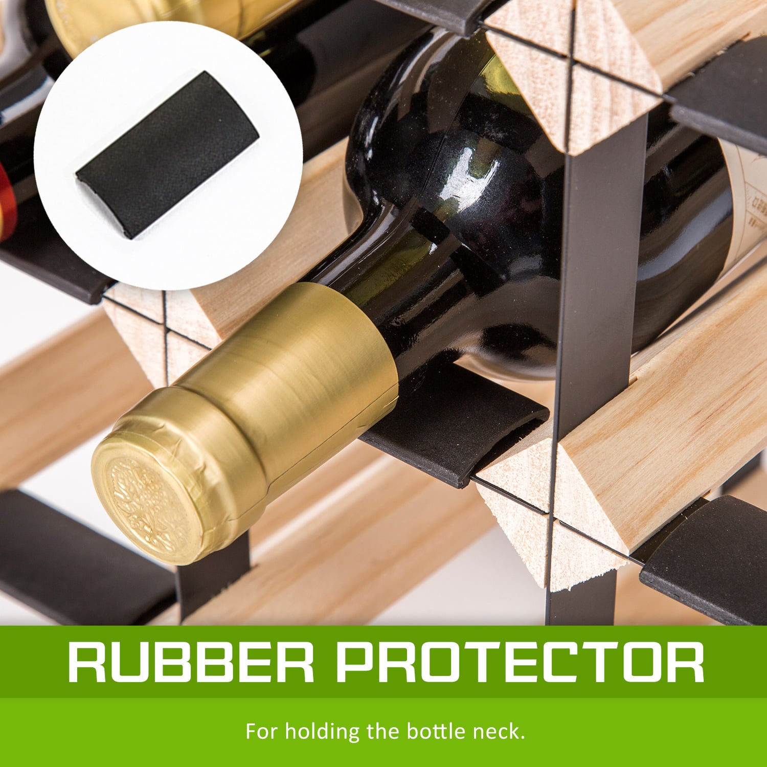 Emperio 42 Bottle Steel & Pine Wood Wine Rack