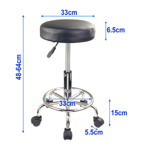 Black Devaughn Faux Leather Adjustable Barstools