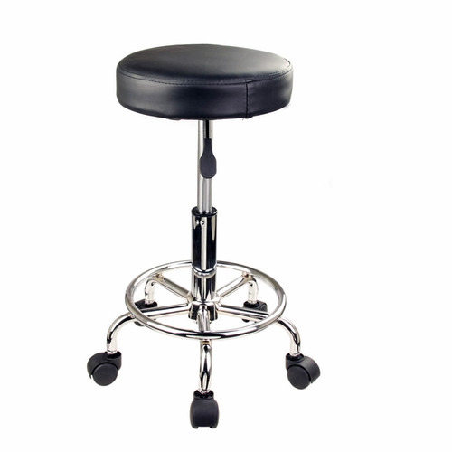 Black Devaughn Faux Leather Adjustable Barstools