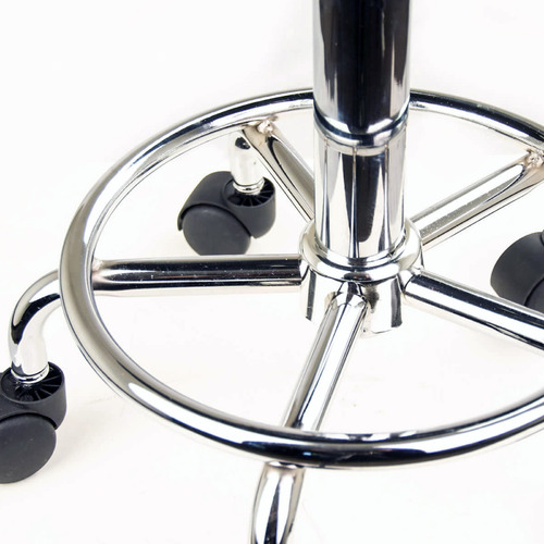 Black Salon Faux Leather Adjustable Saddle Barstools