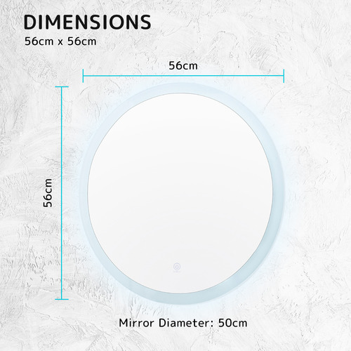La Bella Round Anti-Fog LED Bathroom Mirror