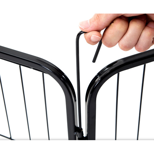 Black Heavy Duty 8 Panel Portable Steel Pet Playpen