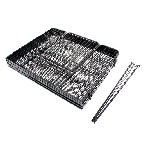 Black Heavy Duty 8 Panel Portable Steel Pet Playpen