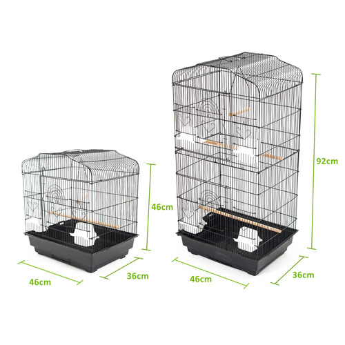 92cm Black Veer Metal Bird Cage