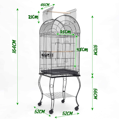 164cm Black Soprano Metal Bird Cage