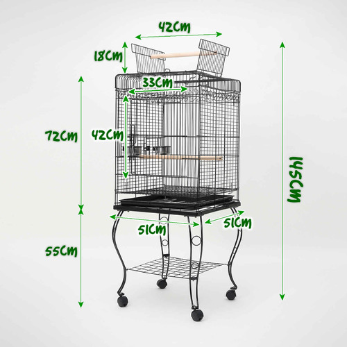 145cm Black Alto Metal Bird Cage
