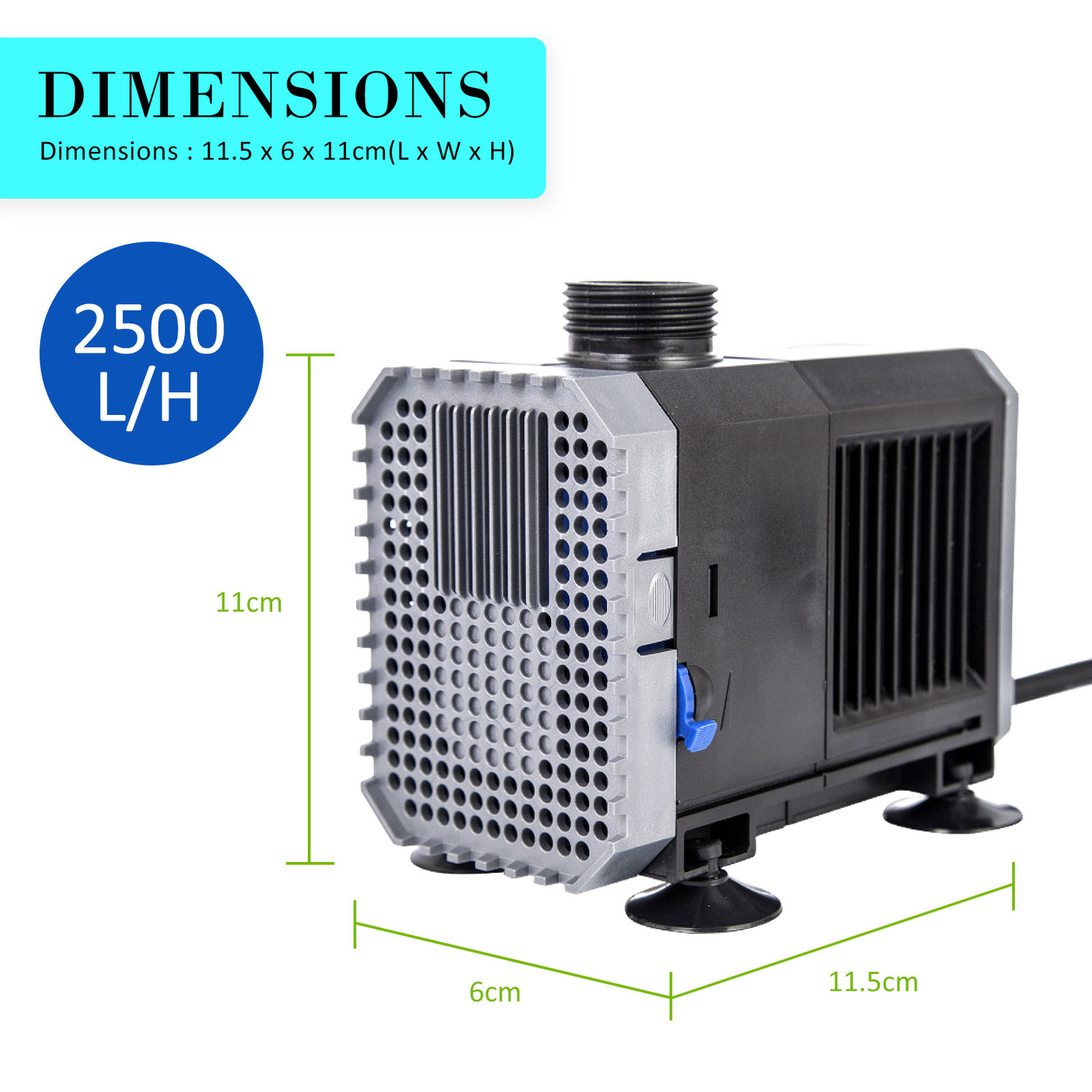 Grey Submersible Aquarium Pond Water Pump