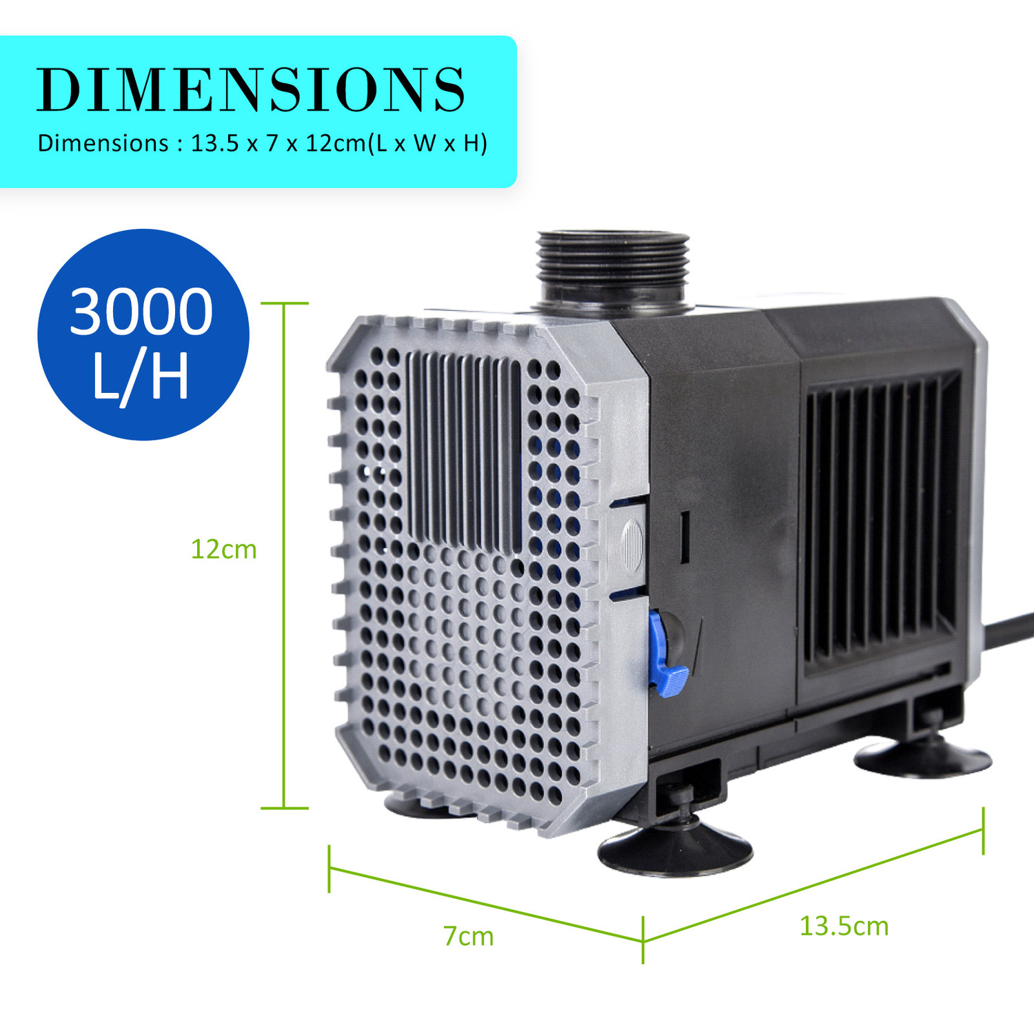 Grey Submersible Aquarium Pond Water Pump