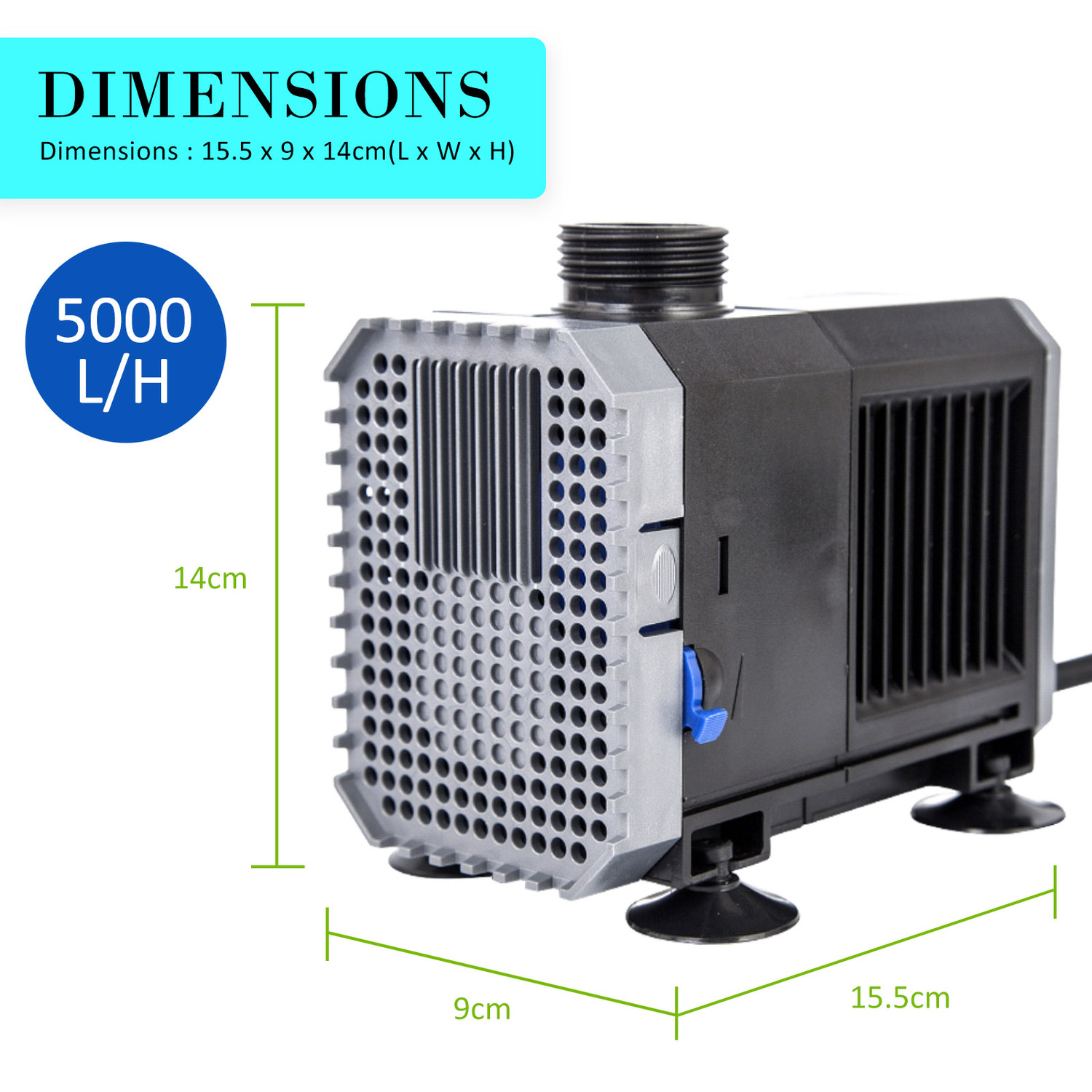 Grey Submersible Aquarium Pond Water Pump