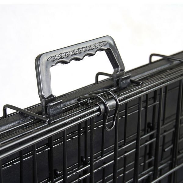 Collapsible-2-Door-Metal-Dog-Cage-with-Tray-PET-WC