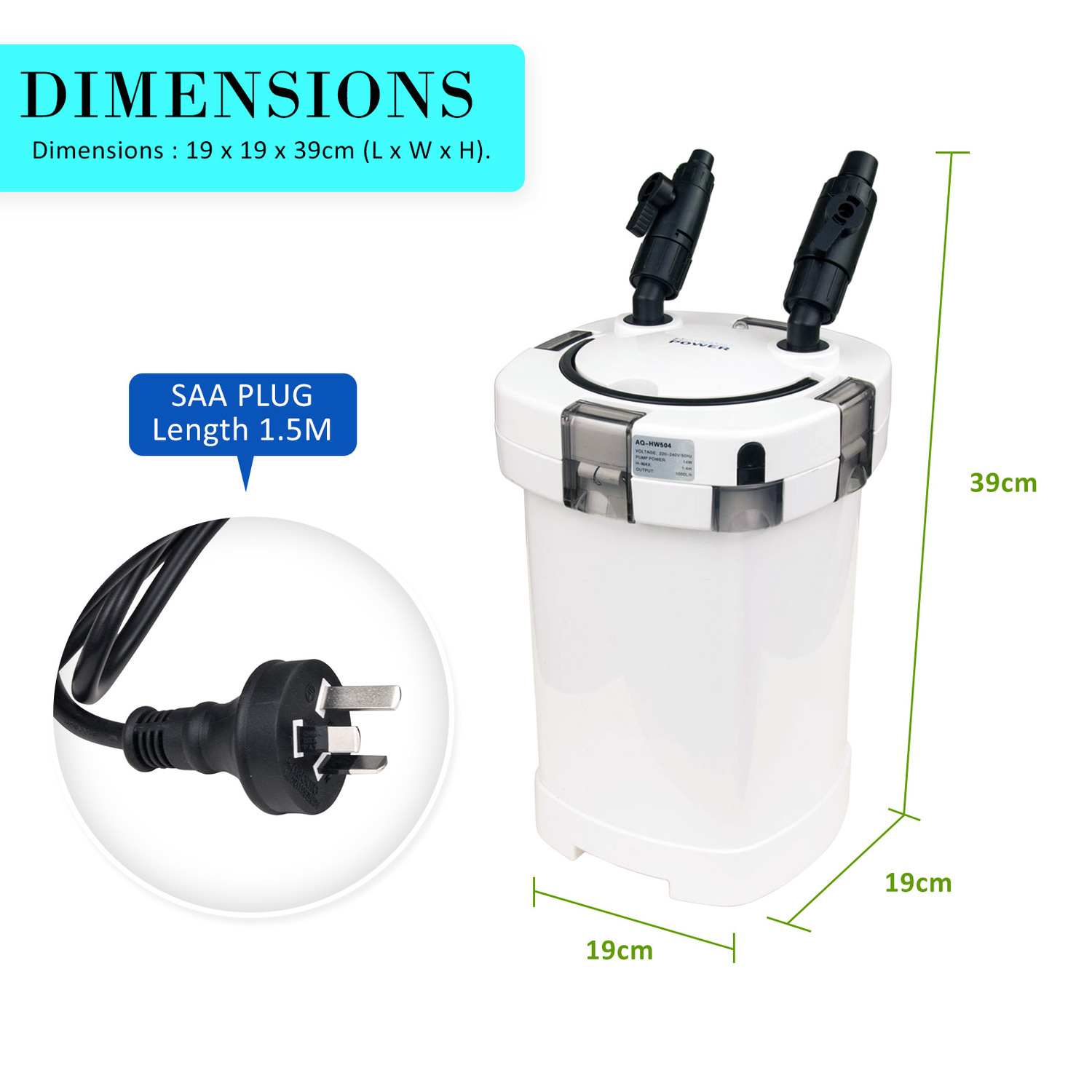 White Aquarium External Canister Filter