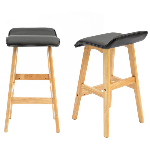 Black Enlil Faux Leather Barstools Temple & ster