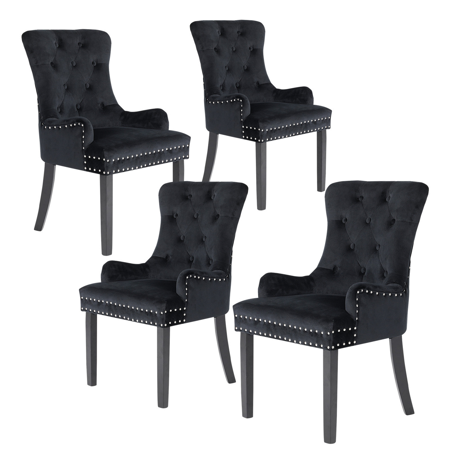 Villarreal Studded Velvet Dining Chairs