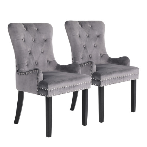 Villarreal Studded Velvet Dining Chairs