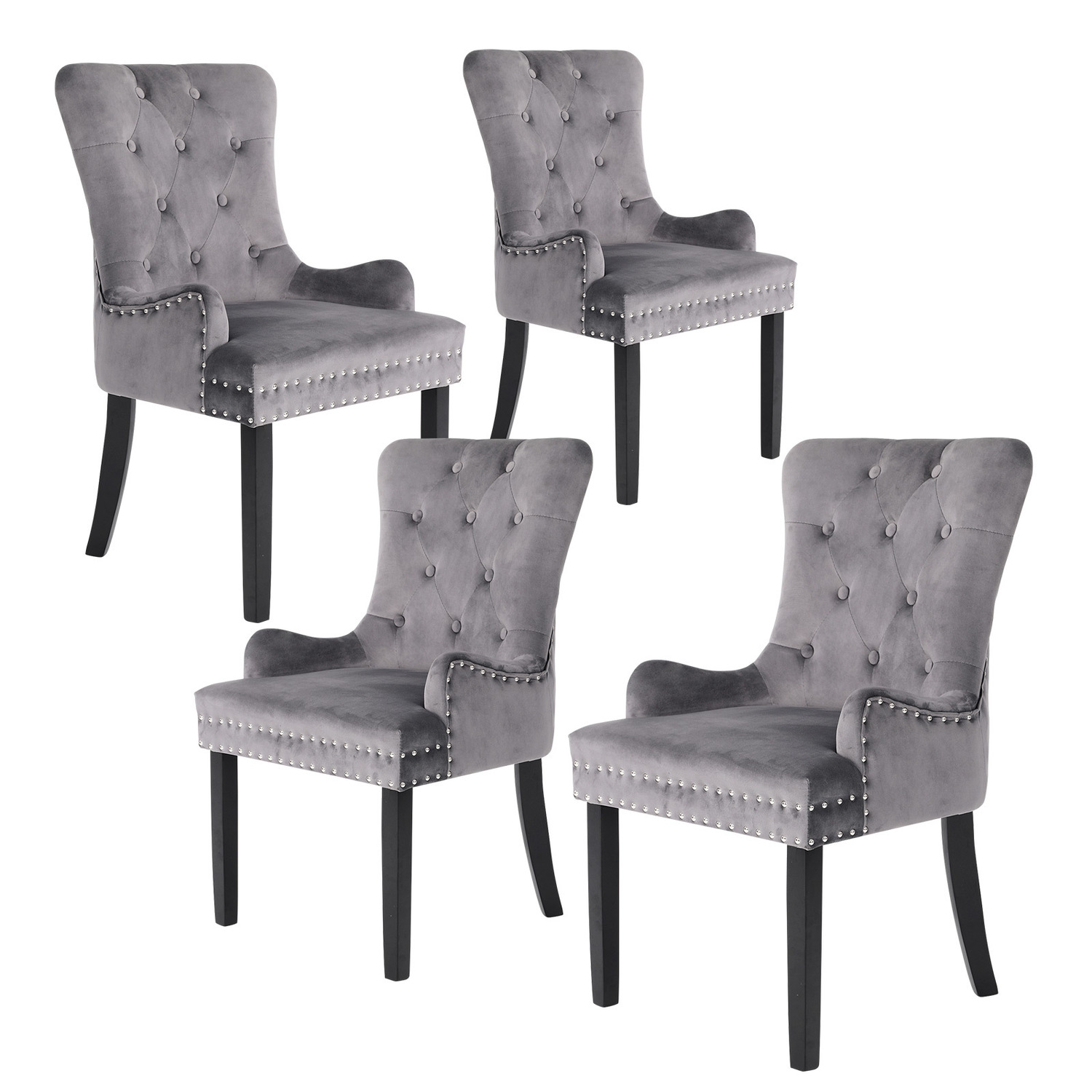 Villarreal Studded Velvet Dining Chairs