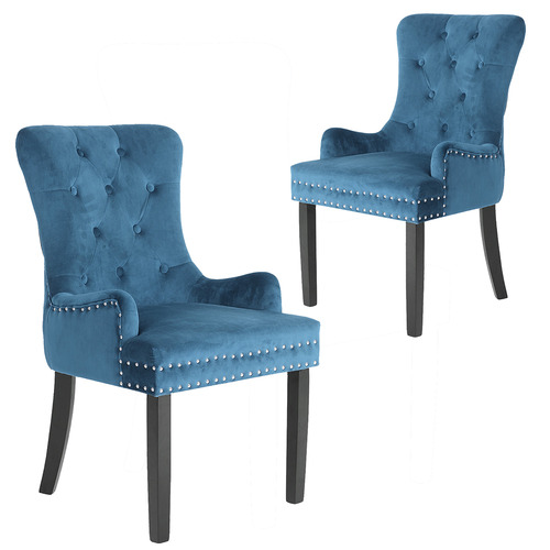 Villarreal Studded Velvet Dining Chairs