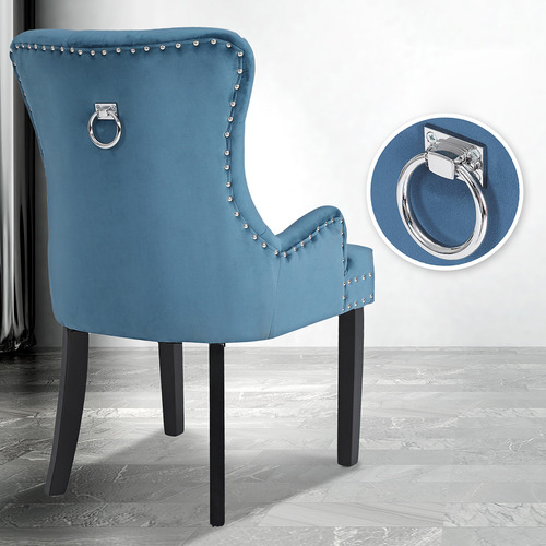 Villarreal Studded Velvet Dining Chairs