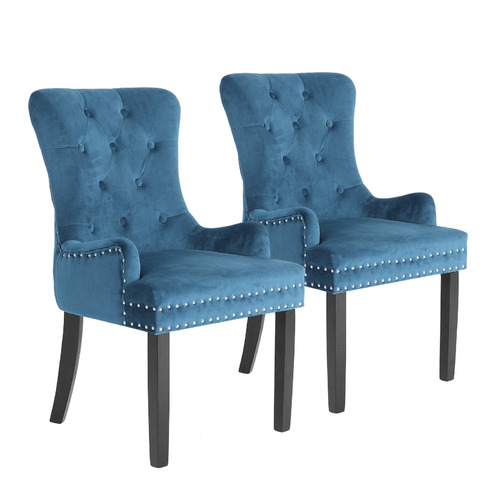 Villarreal Studded Velvet Dining Chairs