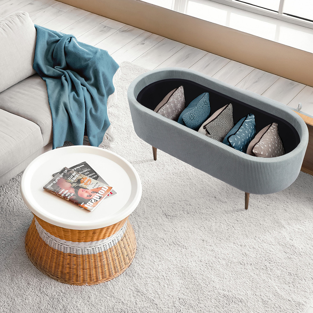 Evelyn Corduroy Storage Ottoman Bench