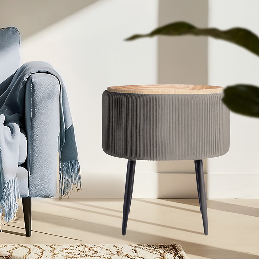 Evelyn Velvet Storage Ottoman