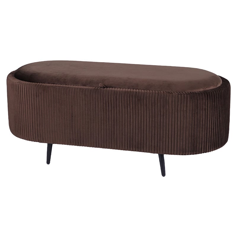 Evelyn Velvet Storage Ottoman Bench