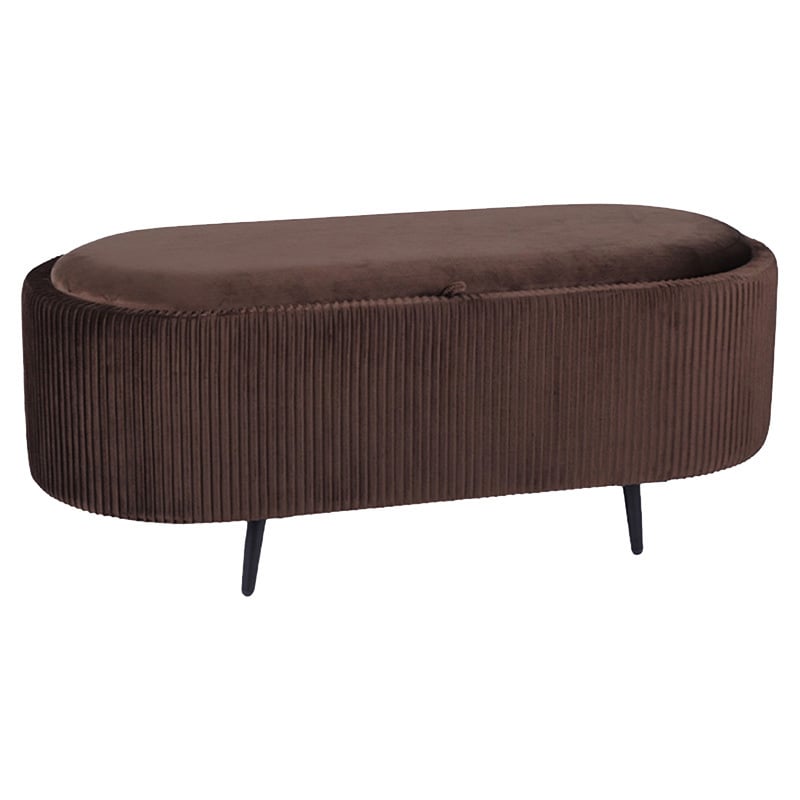 Evelyn Velvet Storage Ottoman Bench