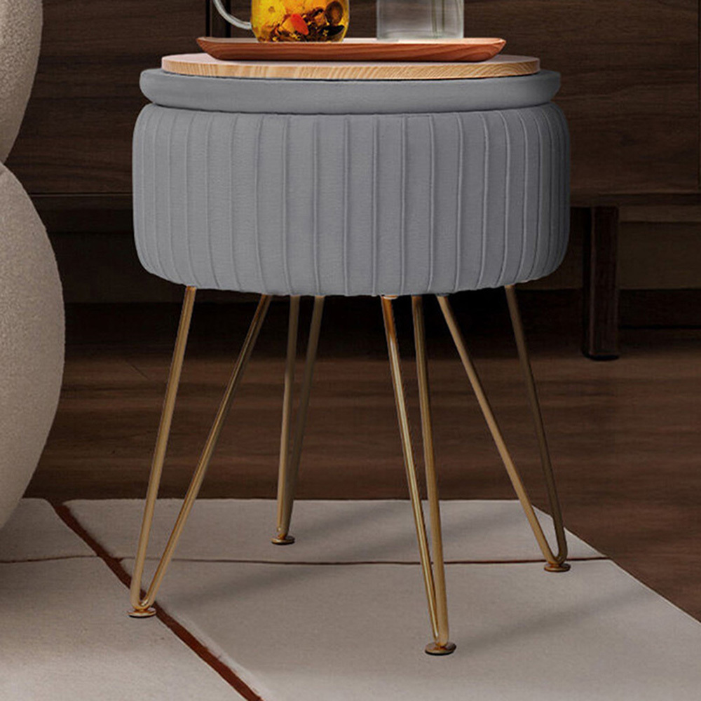 Kiara Velvet Storage Ottoman