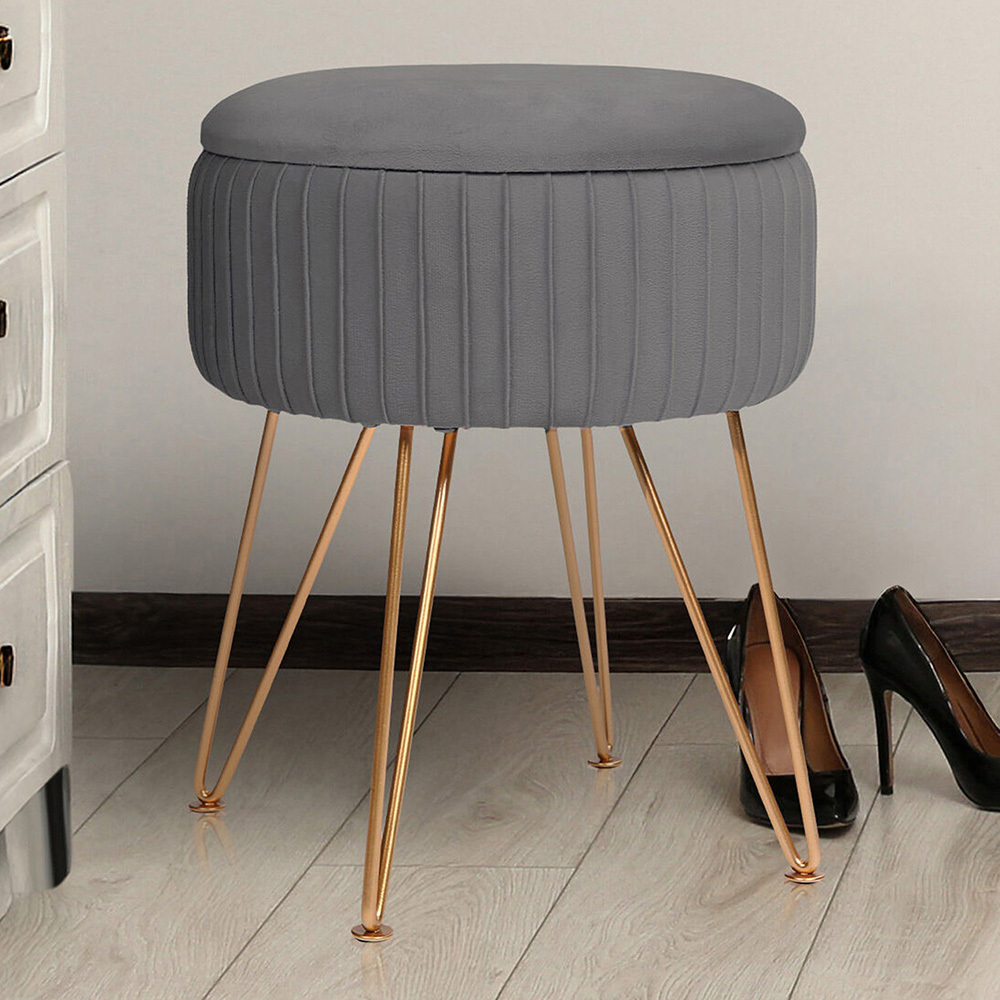 Kiara Velvet Storage Ottoman